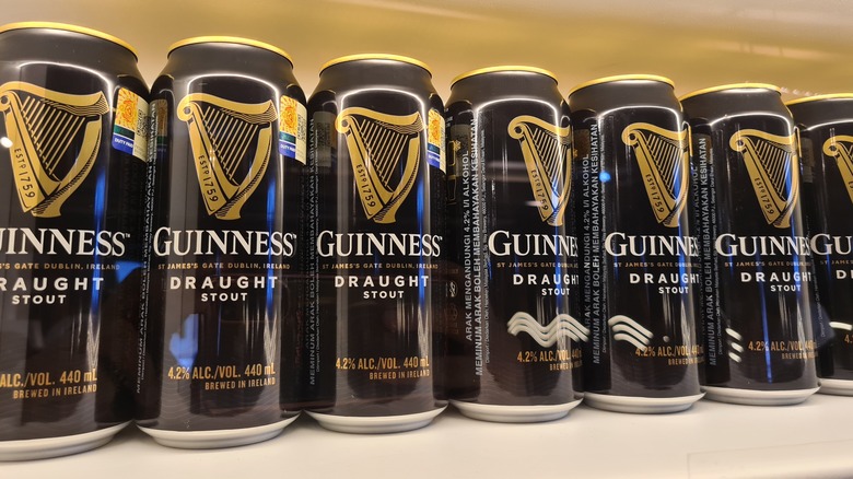 Canned Guinness on shelf